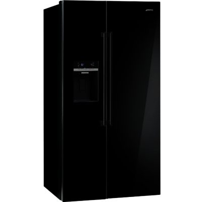 Smeg SBS63NED American Style Side by Side Frost Free Fridge Freezer in Black